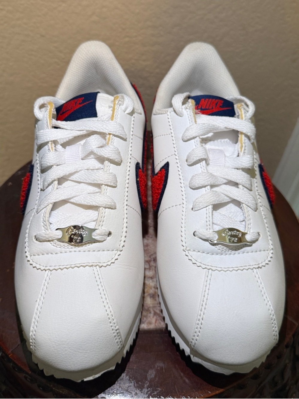 Nike Cortez Basic LTR SE (GS) Red-Blue White Leather Low-Top Sneaker
